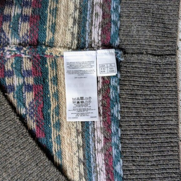 Brooks Brothers Men's Sweater Italian Yarn Fair Isle Merino Wool Size XL - Picture 7 of 7